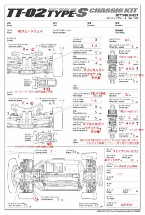 TT-02Type-Sのセッティングシートを公開（NSスピードウェイ専用）
